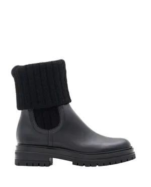 Calf And Knit Ankle Boots