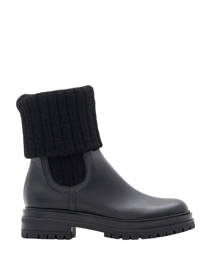 Calf And Knit Ankle Boots