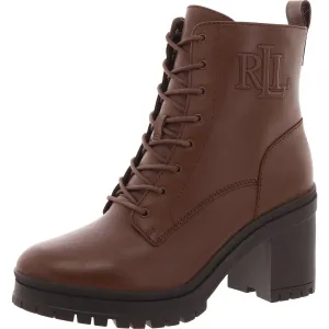 CAMERON-BO-BTE Womens Lace-Up Leather Motorcycle Boots