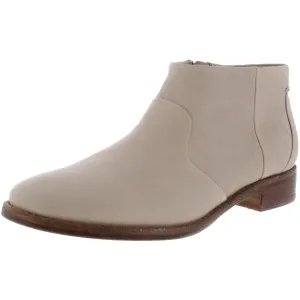 Carla Womens Leather Block Heel Booties