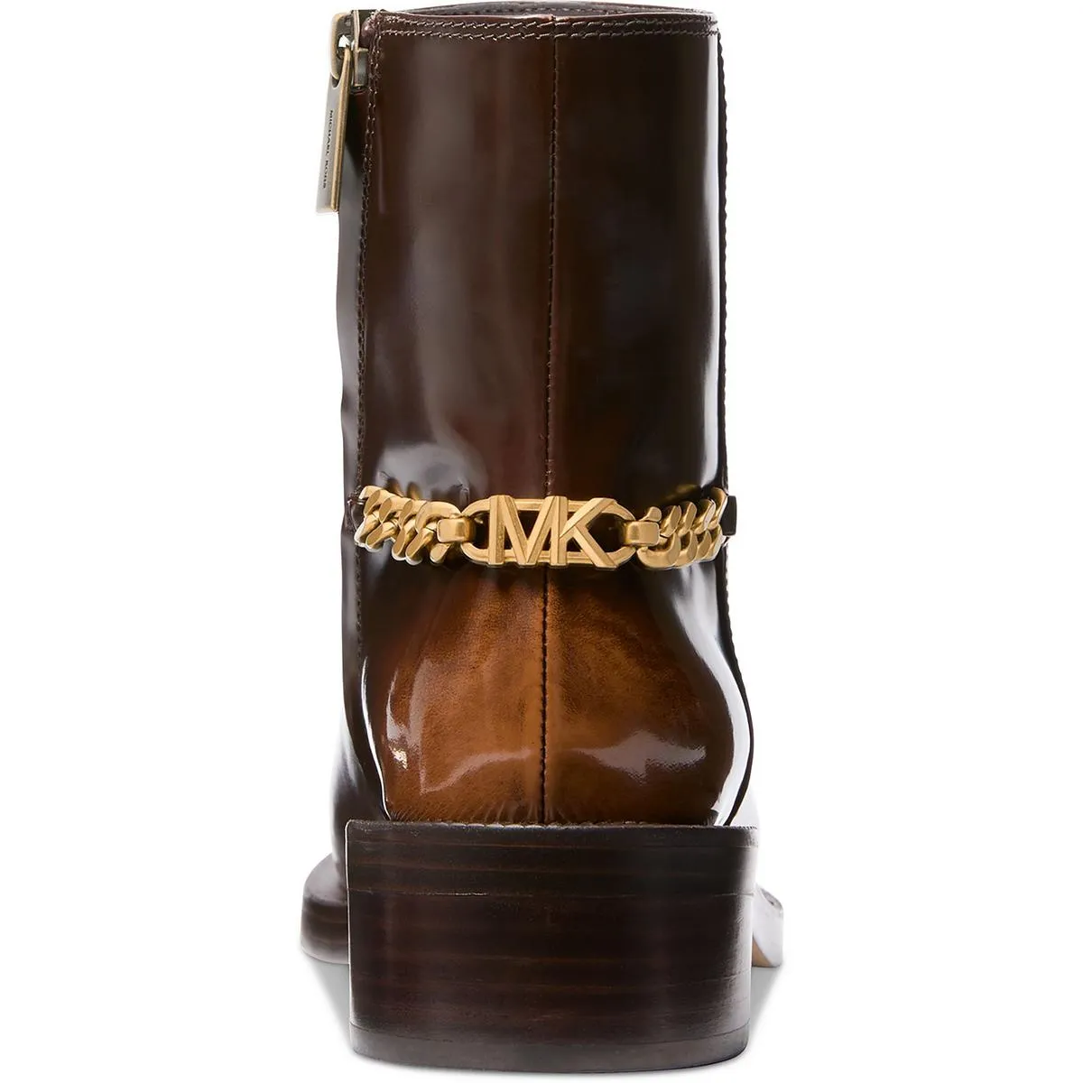 Carlisle Flat Bootie Womens Chain Leather Ankle Boots