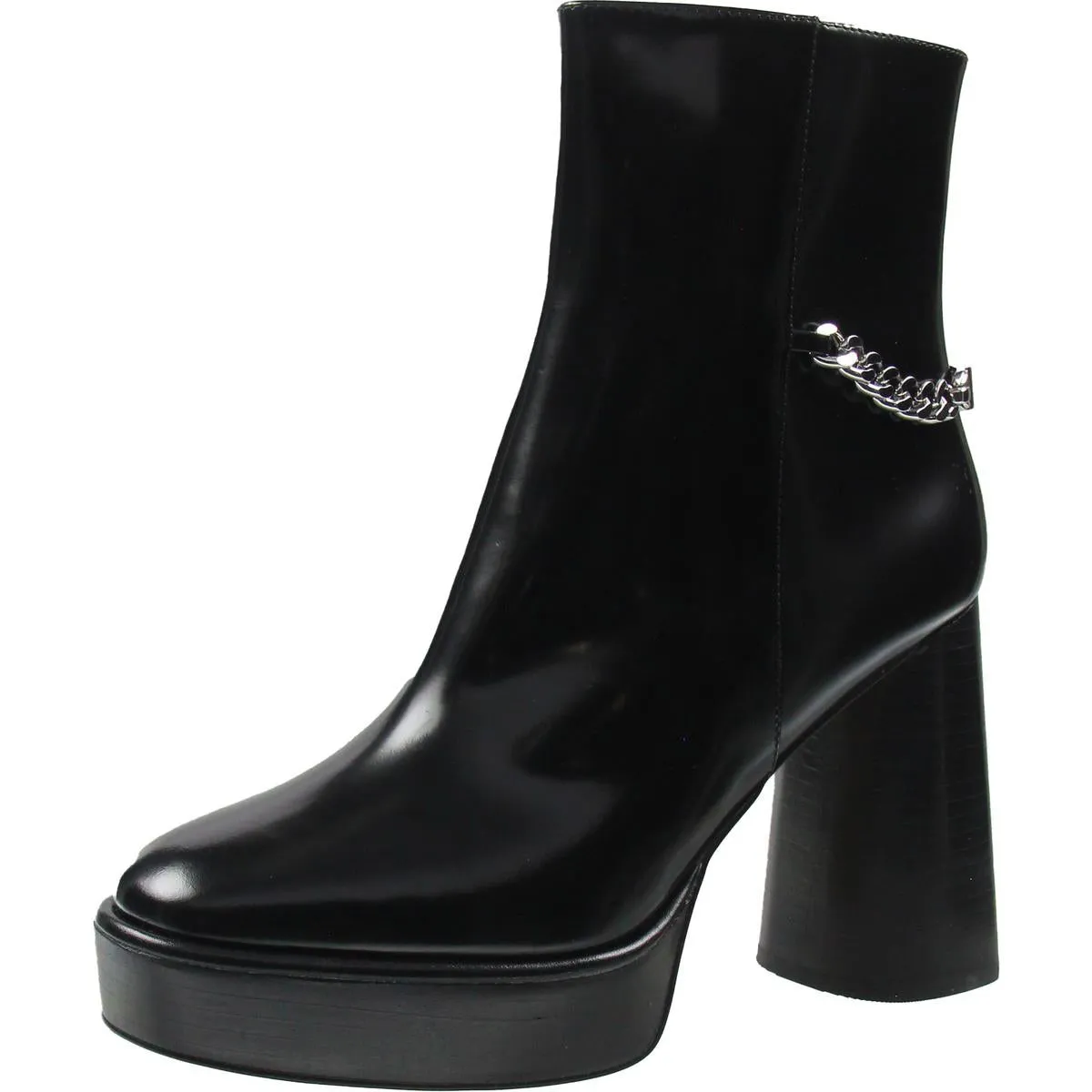 Carlisle Platform Bootie Womens Chain Patent Leather Booties