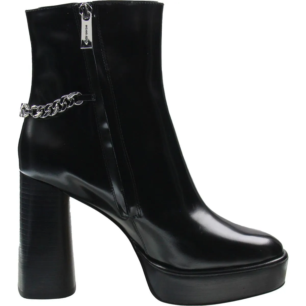 Carlisle Platform Bootie Womens Chain Patent Leather Booties
