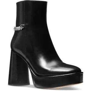 Carlisle Platform Bootie Womens Chain Patent Leather Booties