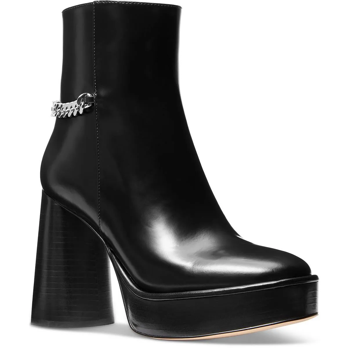 Carlisle Platform Bootie Womens Chain Patent Leather Booties