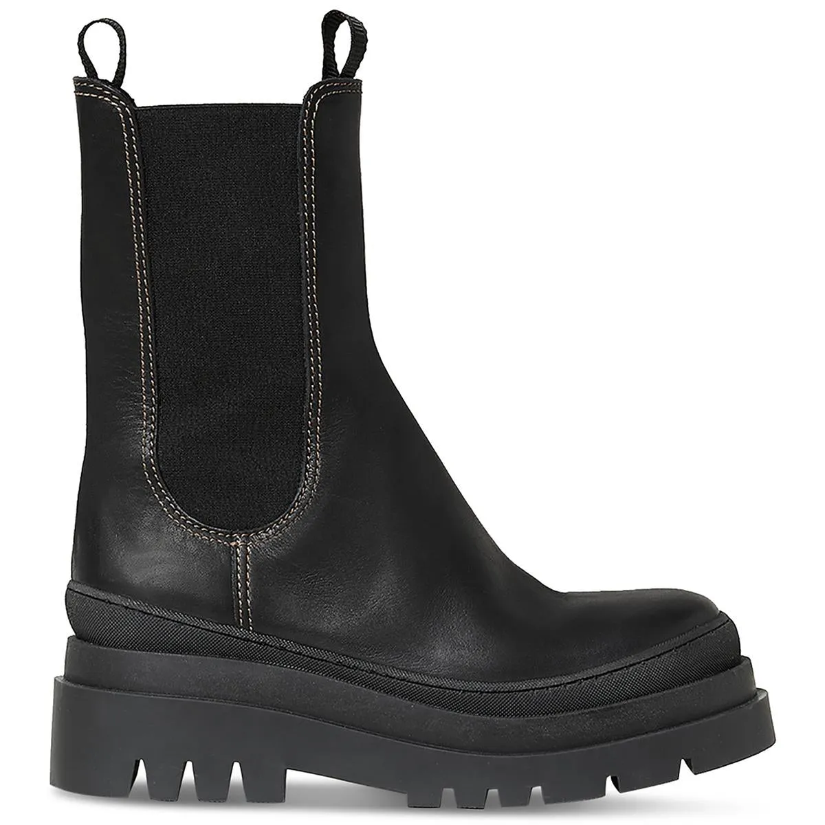 Carlota Womens Leather Lugged Mid-Calf Boots