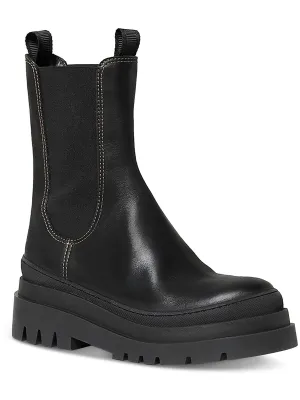 Carlota Womens Leather Lugged Mid-Calf Boots
