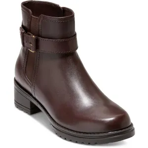 Catherine  Womens Buckle Faux Leather Ankle Boots