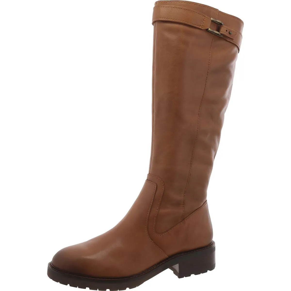 Cayce Womens Leather Lug Sole Knee-High Boots