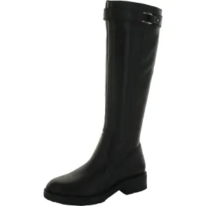 Cayce Womens Leather Lug Sole Knee-High Boots