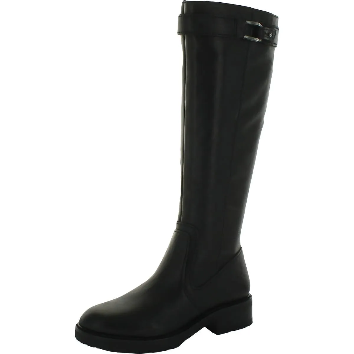 Cayce Womens Leather Lug Sole Knee-High Boots