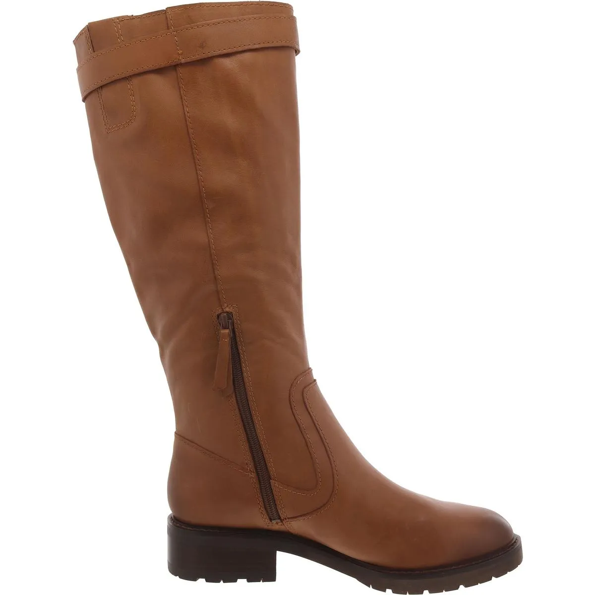 Cayce Womens Leather Lug Sole Knee-High Boots