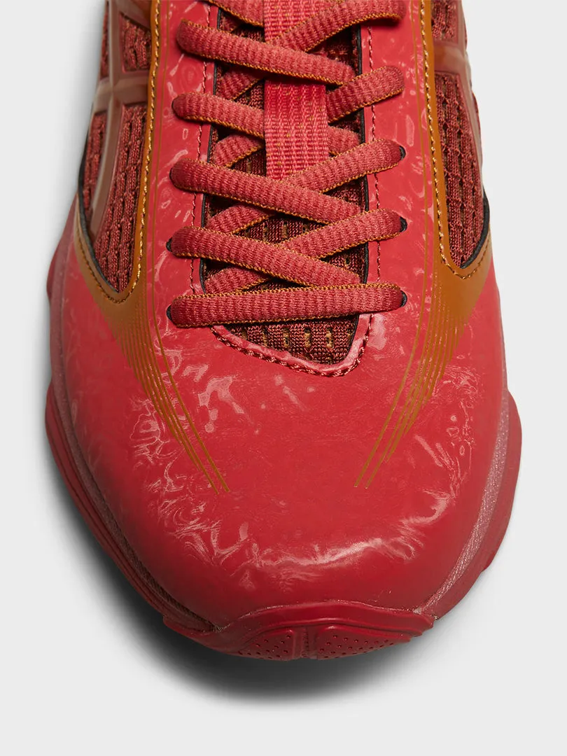 Canvas Tote With Zipper US6-S Gel-Kinetic Fluent Sneakers in Cayenne and Copperhead Suede