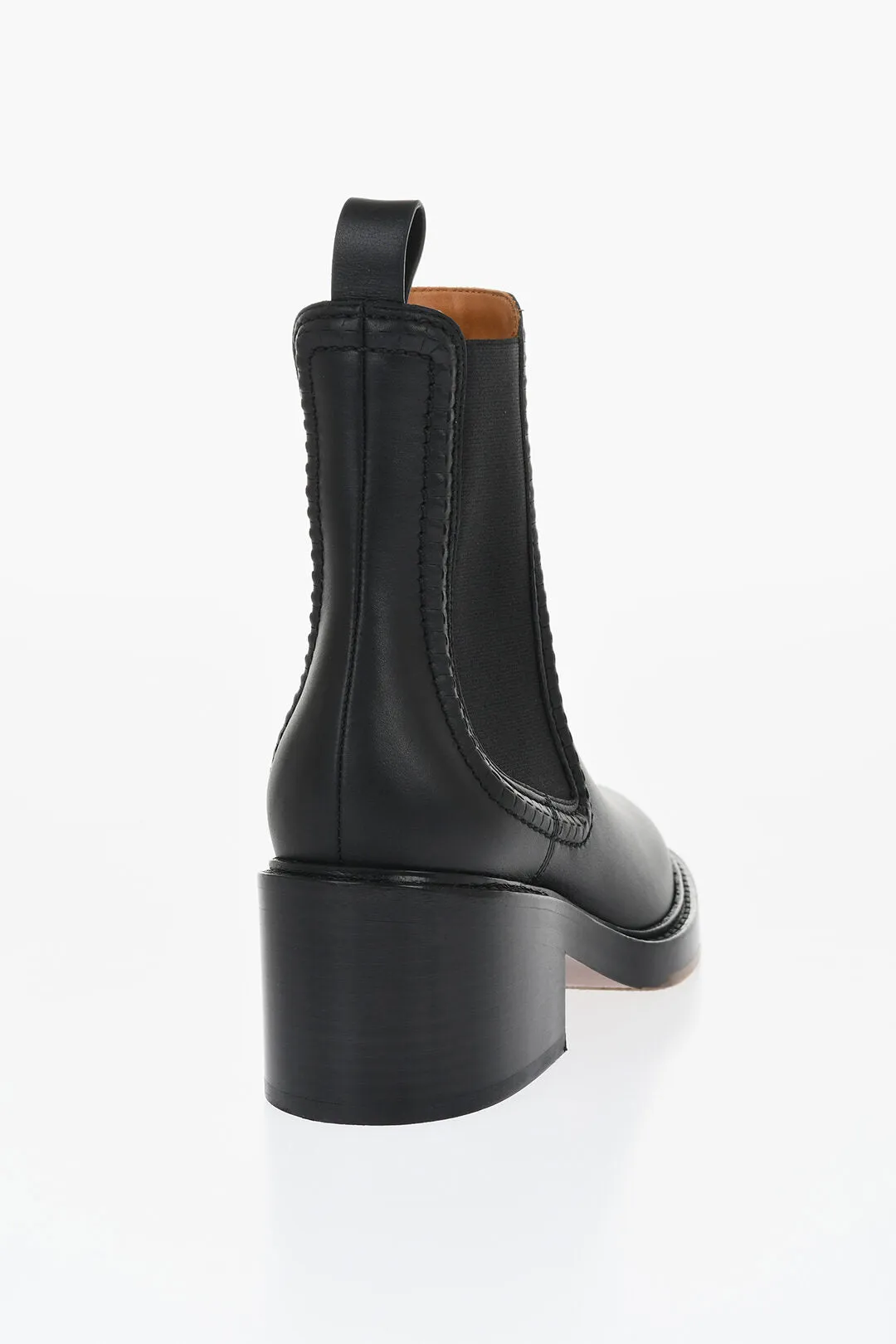 Chloe Leather Chelsea Boots Heel 6 Cm