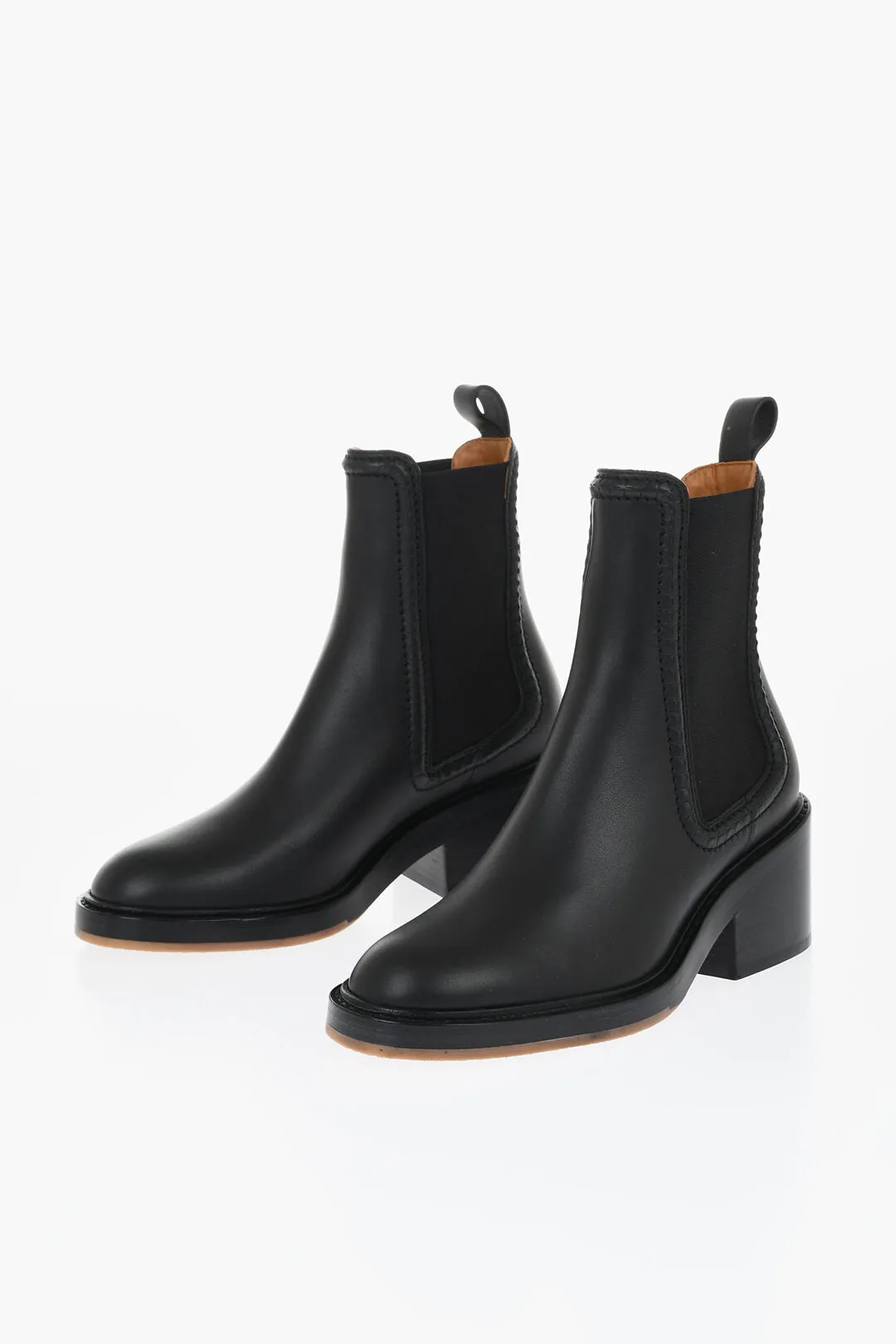 Chloe Leather Chelsea Boots Heel 6 Cm