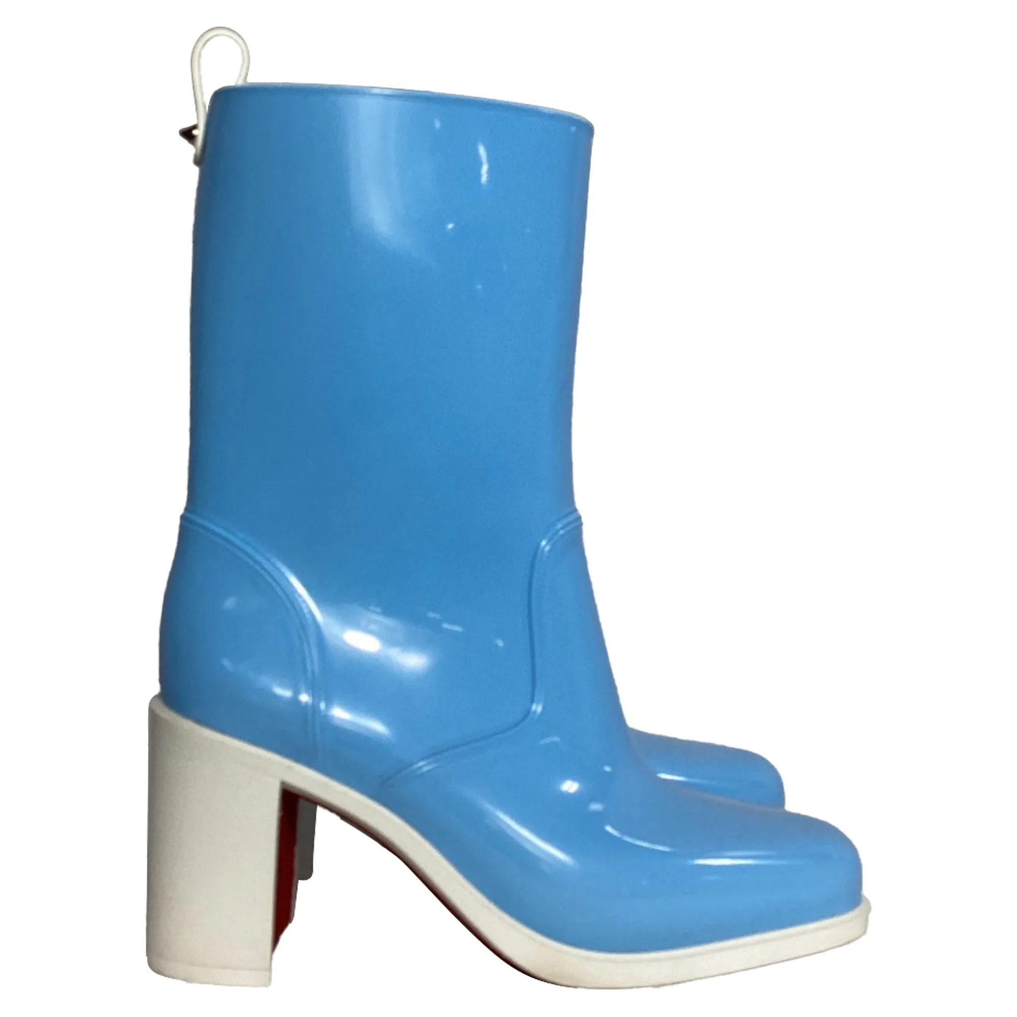 Christian Louboutin Women's "Version Splash" Heeled Rain Boots Shoes