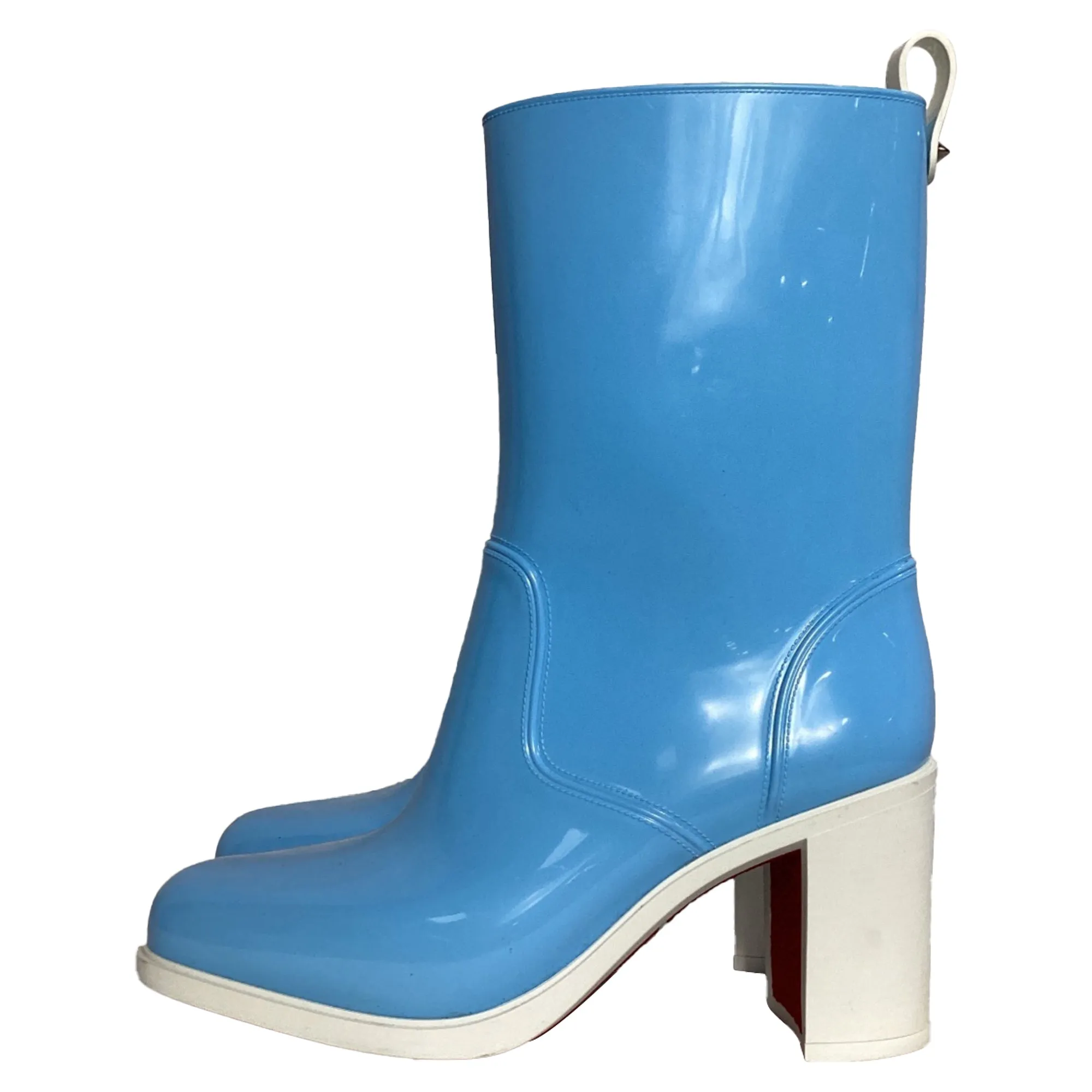 Christian Louboutin Women's "Version Splash" Heeled Rain Boots Shoes