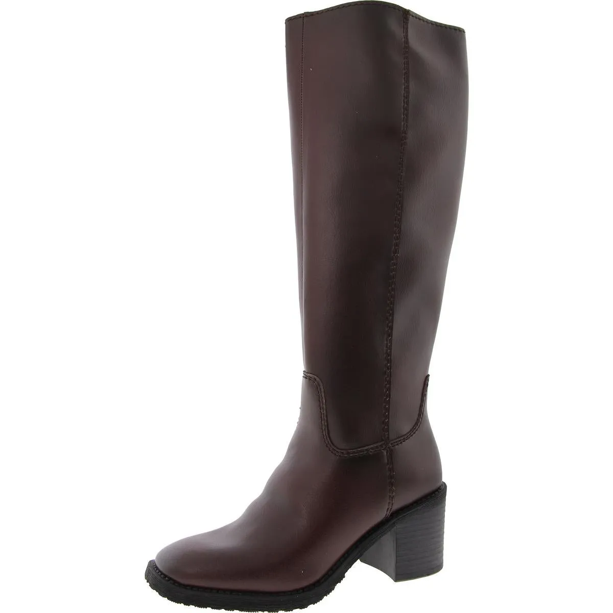 Cindy Womens Zipper Faux Leather Knee-High Boots
