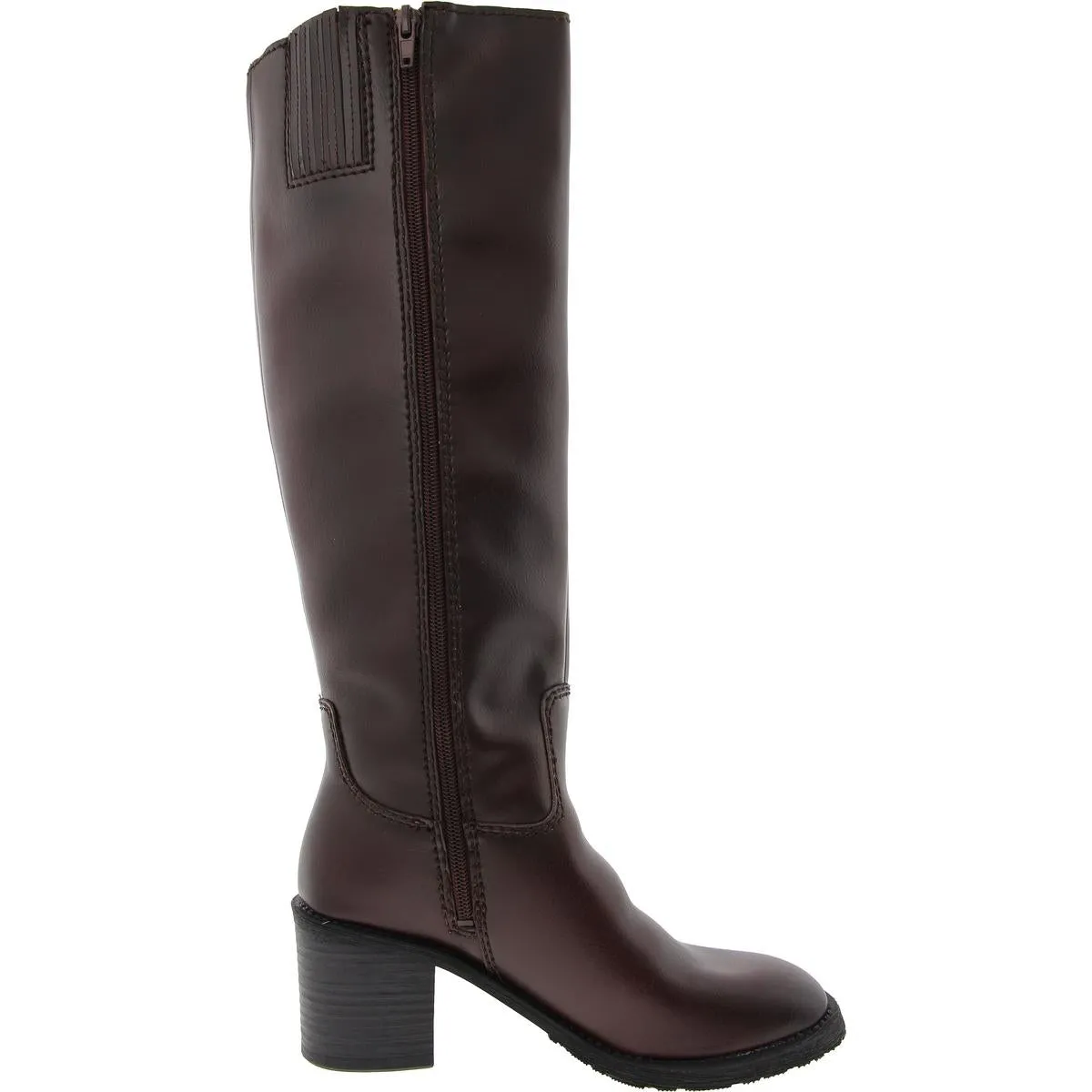 Cindy Womens Zipper Faux Leather Knee-High Boots