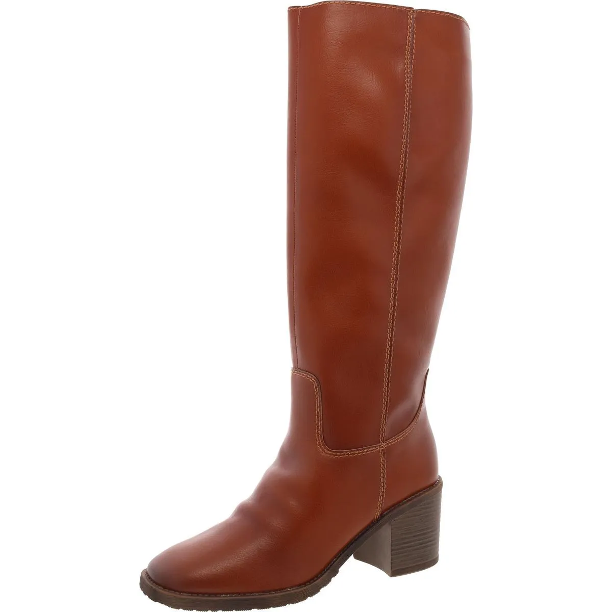 Cindy Womens Zipper Faux Leather Knee-High Boots