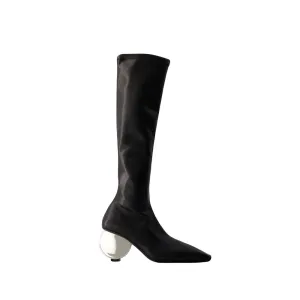 Circle Boots - Synthetic Leather - Black