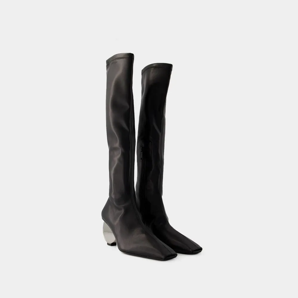 Circle Boots - Synthetic Leather - Black
