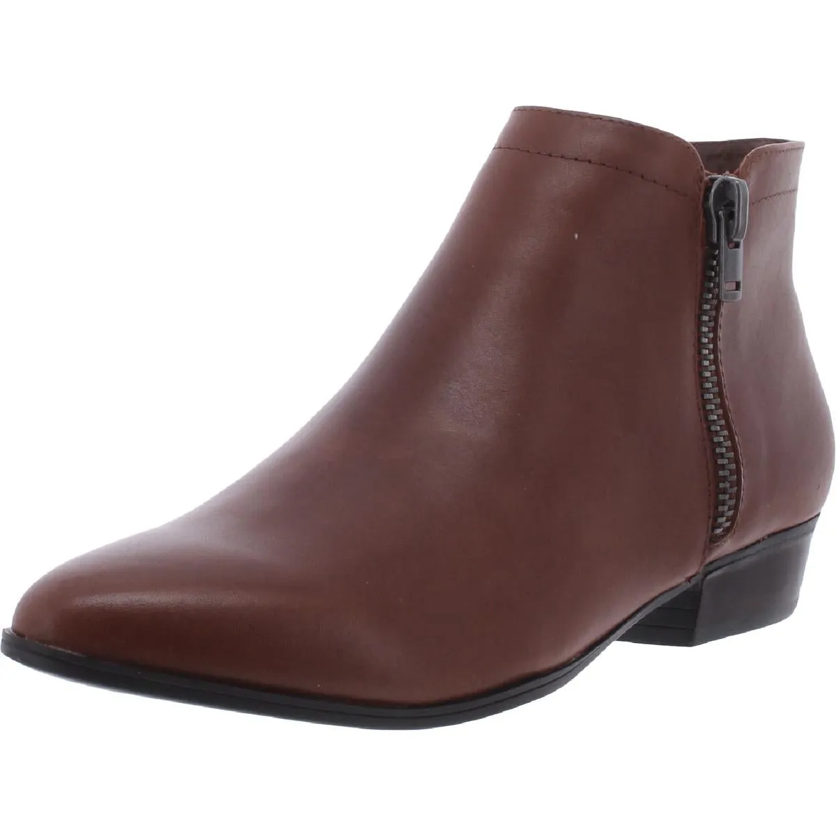 Claire Womens Double Zipper Ankle Booties