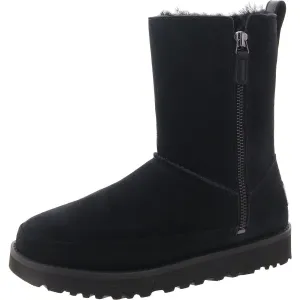 Classic Zip Short Womens Suede Lined Winter & Snow Boots