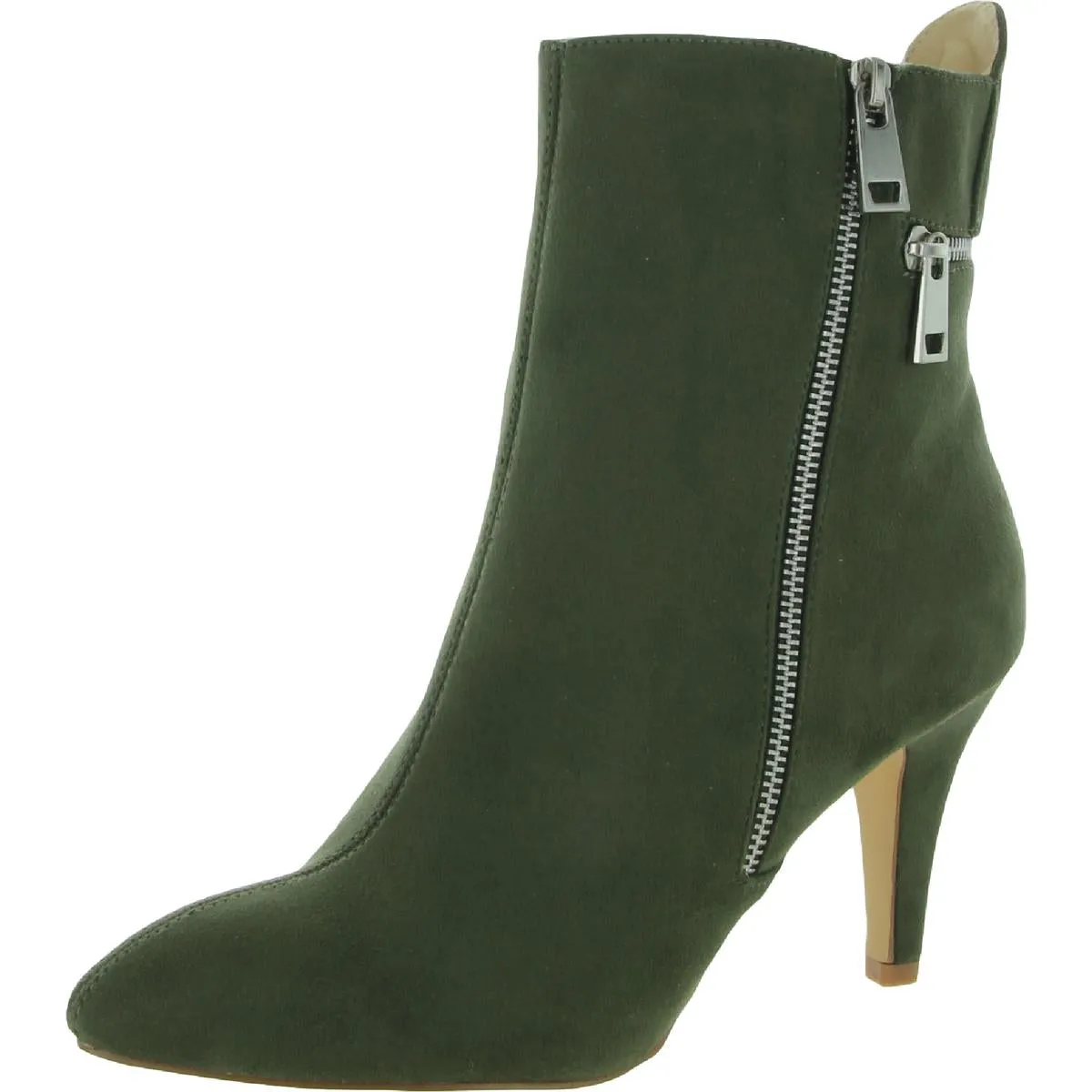 Claudia  Womens Microsuede Pointed Toe Ankle Boots