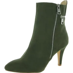 Claudia  Womens Microsuede Pointed Toe Ankle Boots