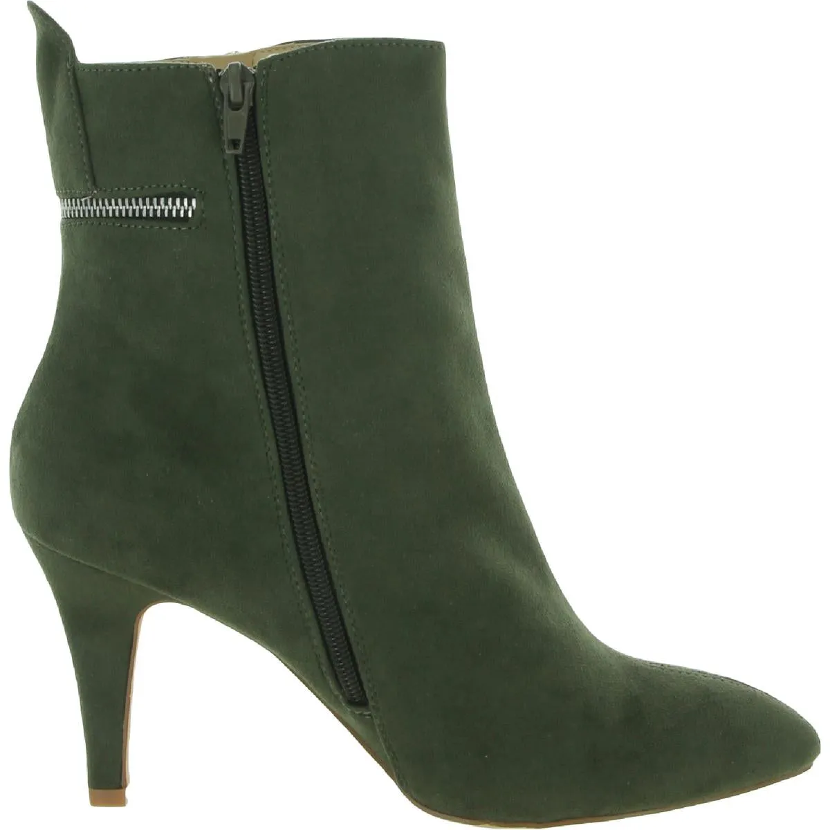 Claudia  Womens Microsuede Pointed Toe Ankle Boots
