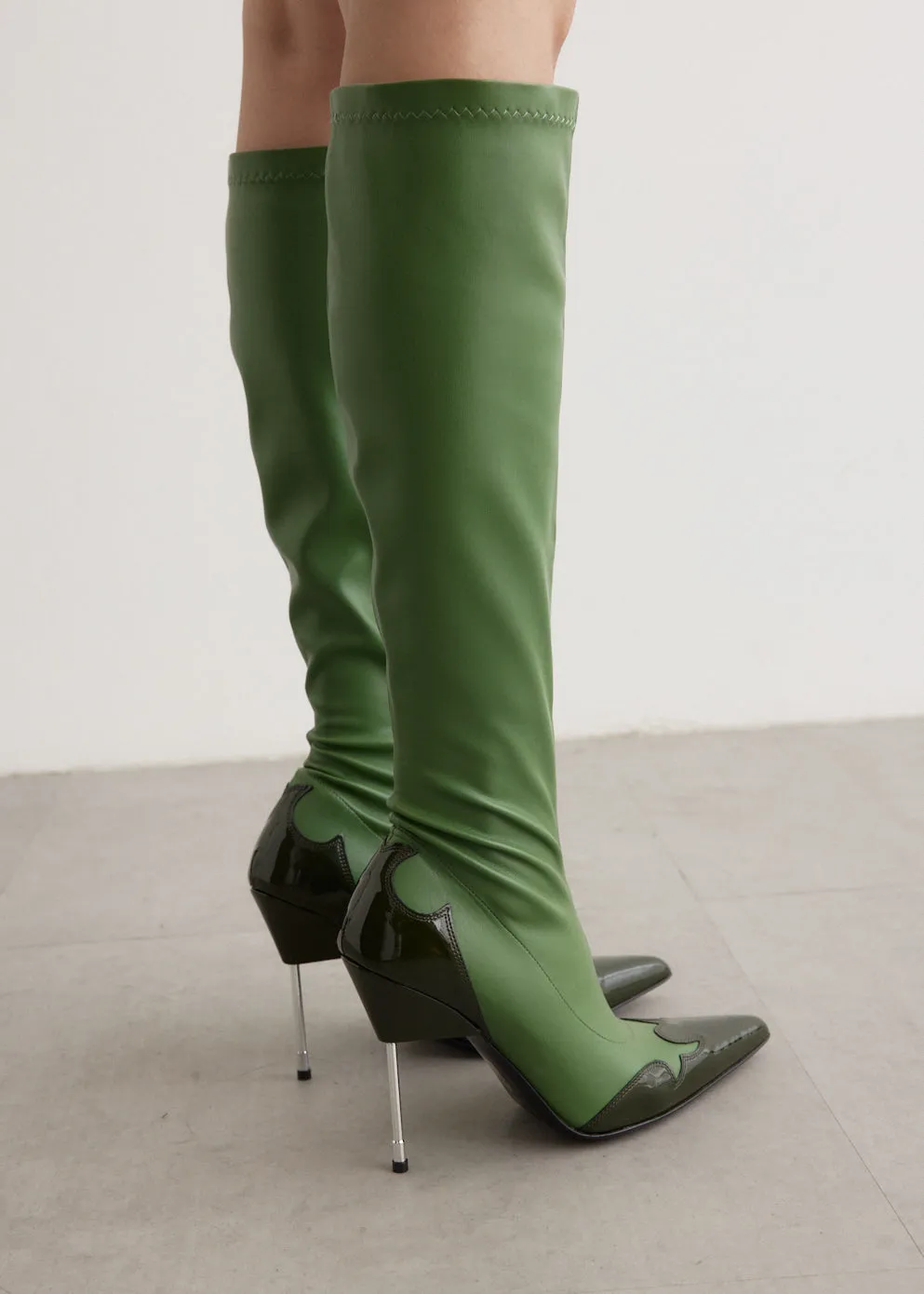 Versatile Everyday Style, Green Travel Backpack x Gia Borghini Charleston Boots