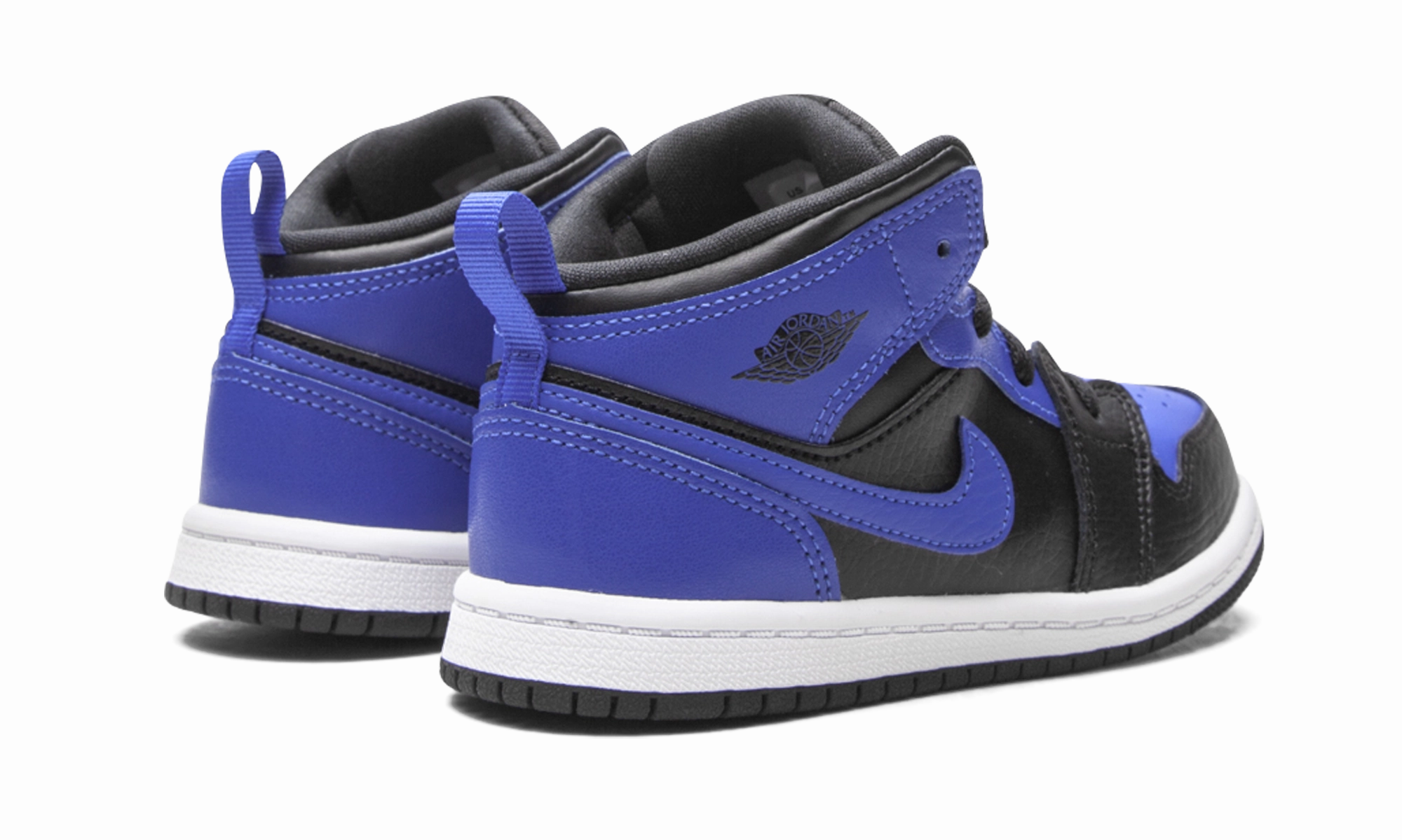 Jordan 1 Mid TD "Black/Hyper Royal" Padded, Black Leather Handbag For Women, One Click Away