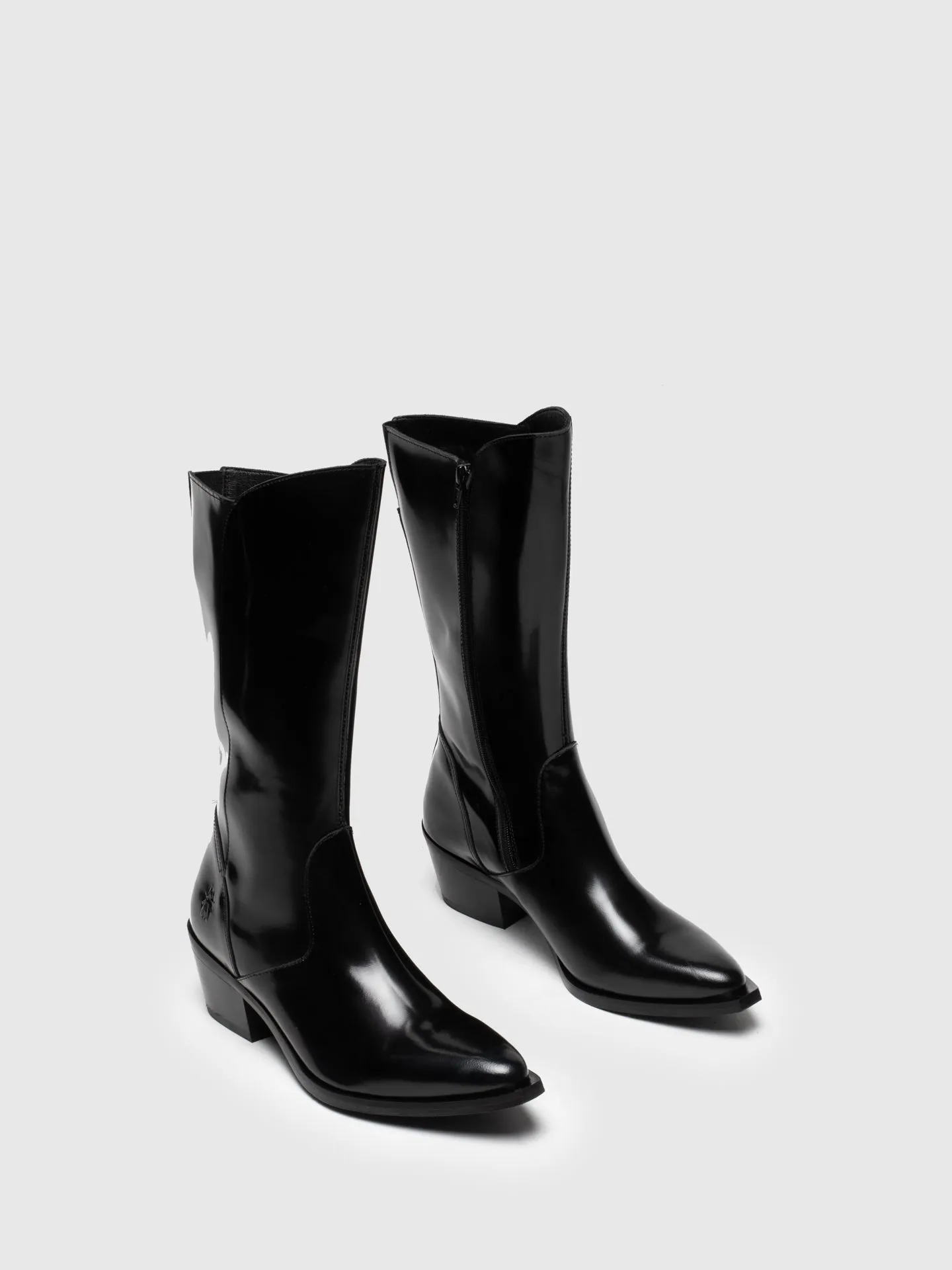Coal Black Zip Up Boots