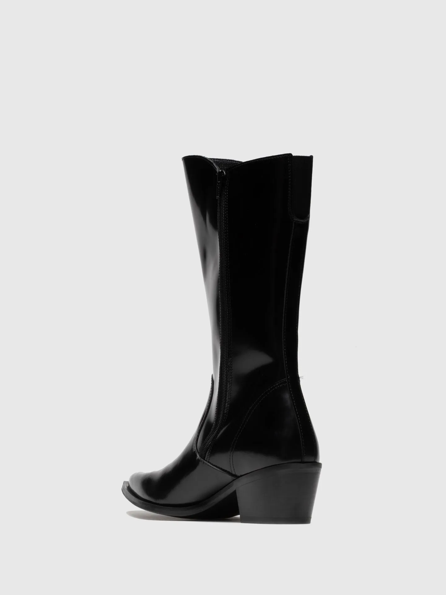 Coal Black Zip Up Boots