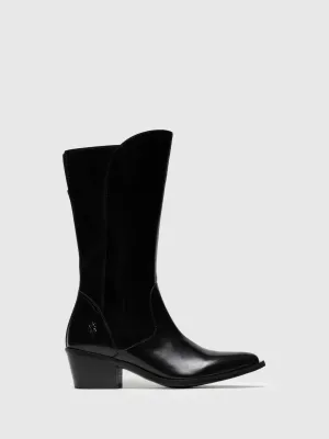 Coal Black Zip Up Boots