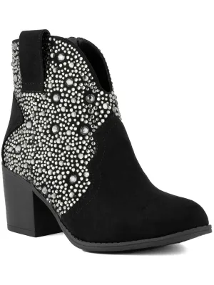Comet Womens Faux Suede Pointed Toe Cowboy, Western Boots