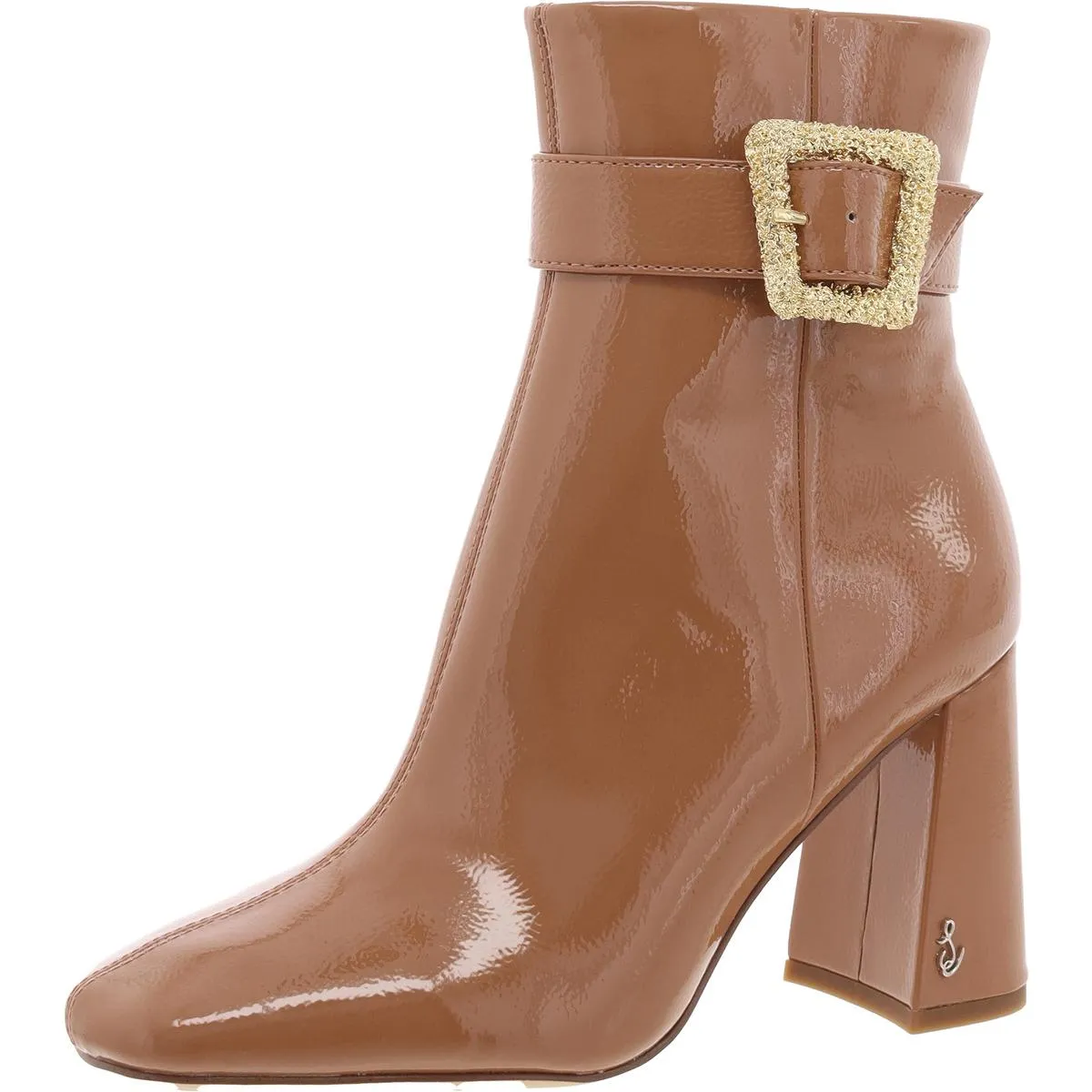 Corinne Womens Patent Pebbled Ankle Boots