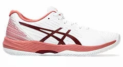Handcrafted Custom Made Asics Women's Solution Swift FF (White/Light Garnet) Points Reward Luxury Tote Bag With Gold Hardware