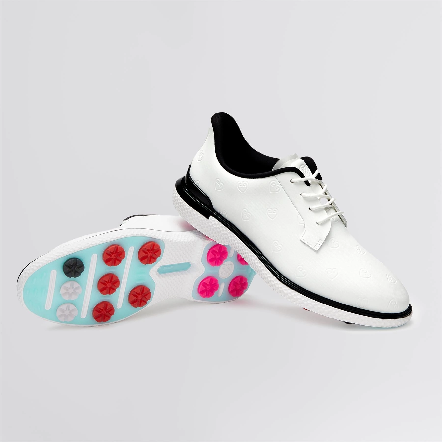 Magnetic Snap GALLIVAN2R TPU Heart G's Kiltie Golf Shoes Snow/Onyx Metallic Leather