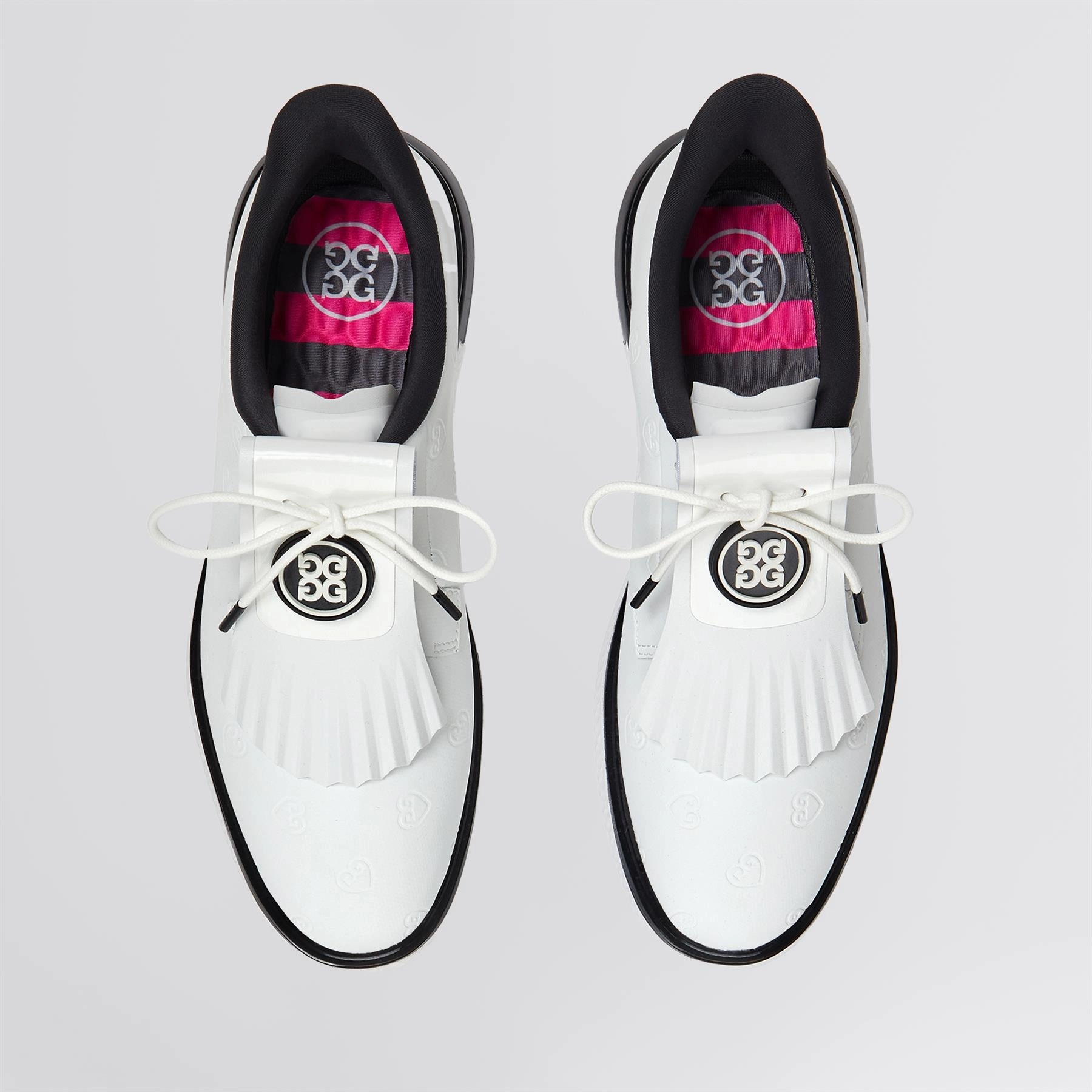 Trendy And Practical, Exclusive Drop GALLIVAN2R TPU Heart G's Kiltie Golf Shoes Snow/Onyx