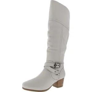 Dakota Womens Buckle Leather Knee-High Boots