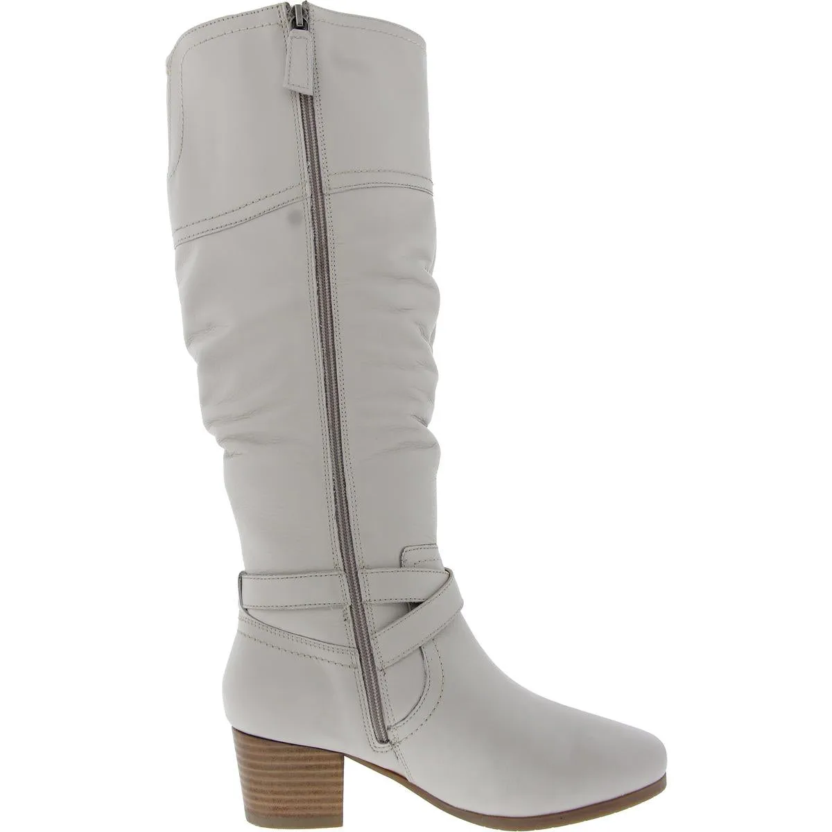 Dakota Womens Buckle Leather Knee-High Boots