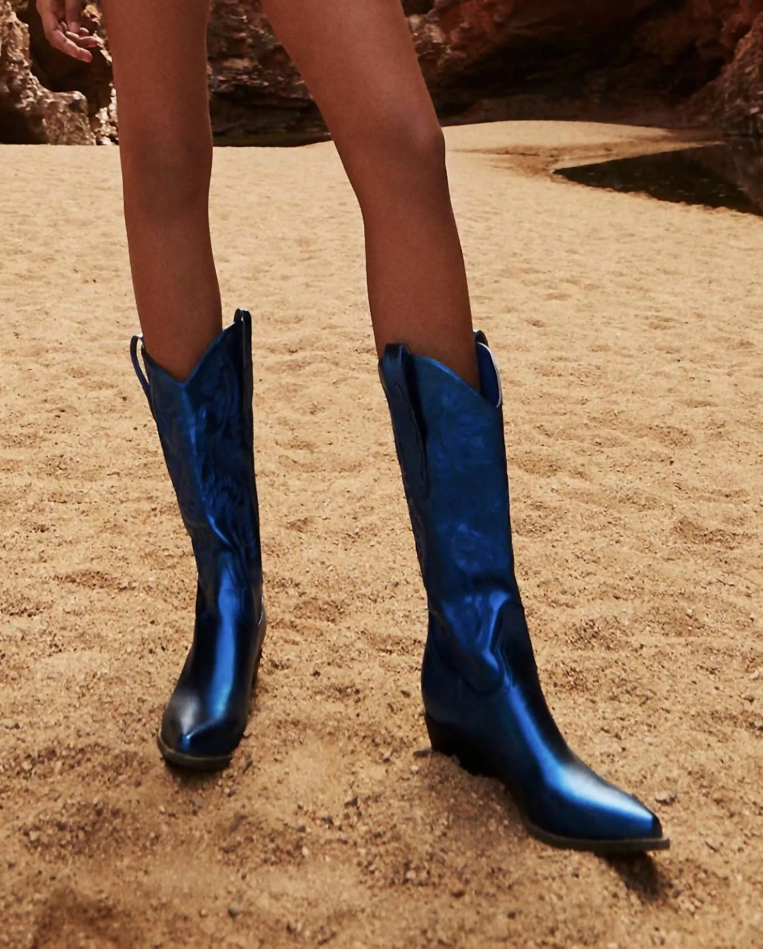 Danilo Cobalt Metallic Cowboy Boot