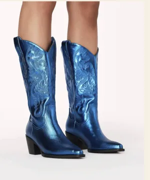 Danilo Cobalt Metallic Cowboy Boot