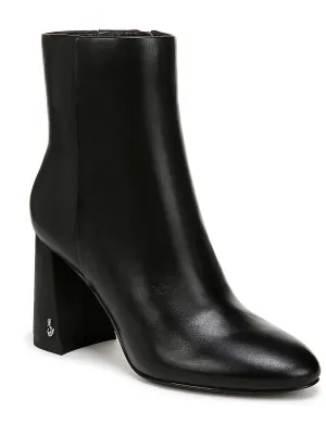 Daria Womens Leather Solid Mid-Calf Boots
