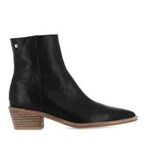 DEMPS - BLACK LEATHER NATURAL HEEL