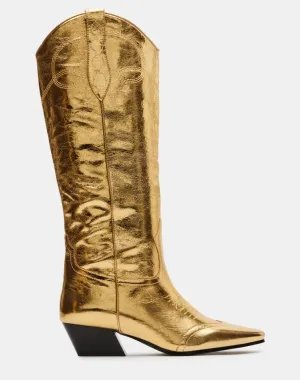 Dollie Gold Leather Boots