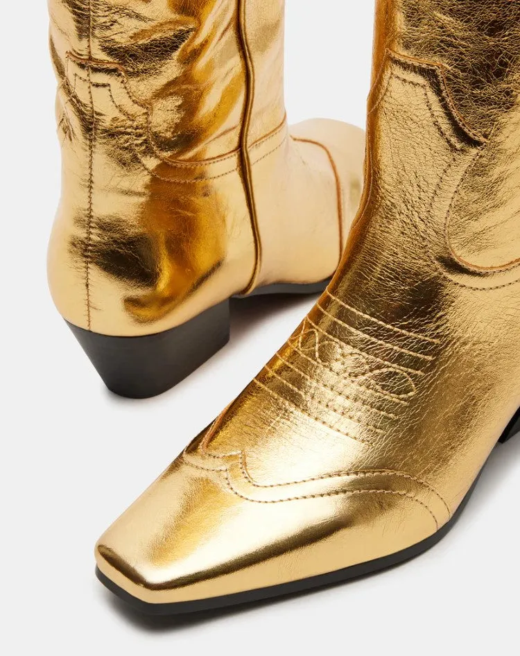 Dollie Gold Leather Boots