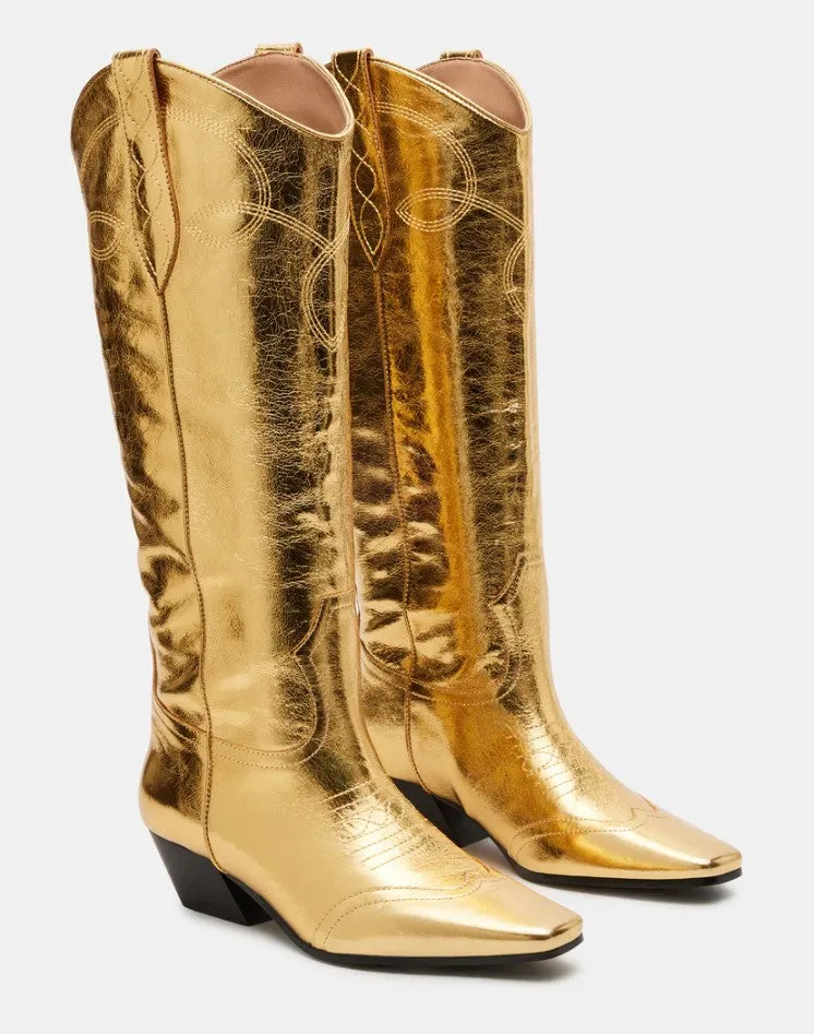 Dollie Gold Leather Boots